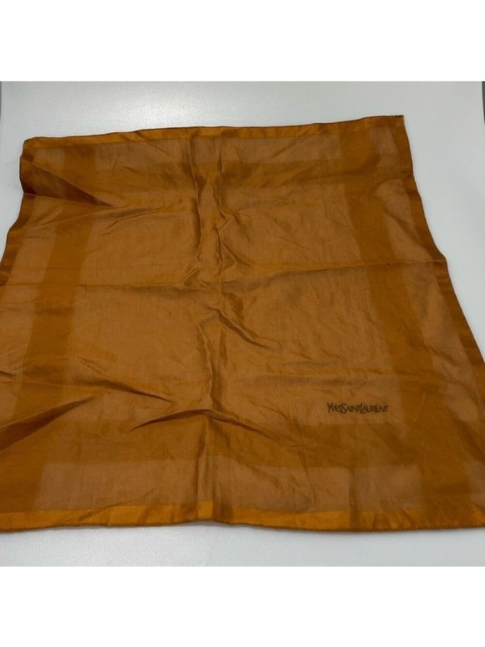 YSL Yves Saint Laurent Silk Hanker-chief Square Orange